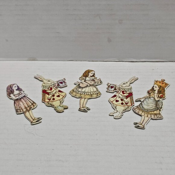 Vintage Alice in Wonderland Figure Rabbit Paper Cut Out Lewis Carroll Story - Picture 11 of 11